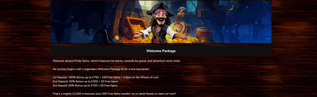 pirate spins casino bonus